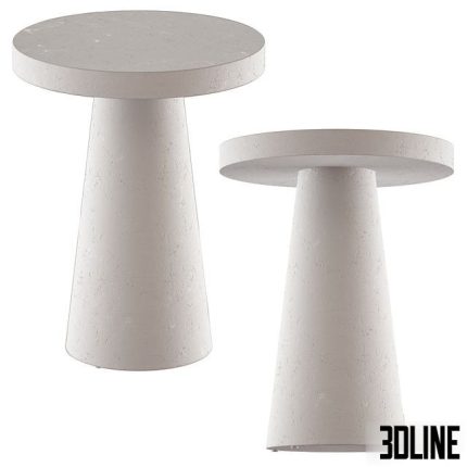 Willy White Plaster Pedestal Side Table 0(3dline.net)