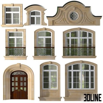 Windows and doors in the style of modern classics 0(3dline.net)