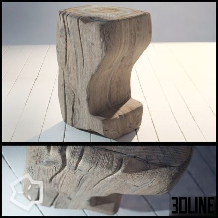 Wood pouf by me 0(3dline.net)
