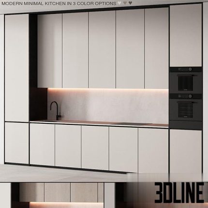 233 Modern Kitchen 11 Minimal Modern 3 Options 00 0(3dline.net)