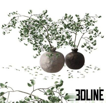 Branches in a vase (2 bouquets) 0(3dline.net)