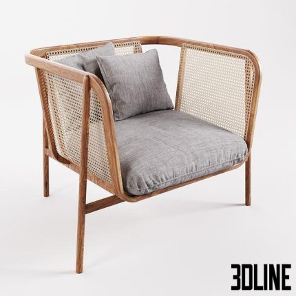 Cane Collection Rattan One Seat Lounge 0(3dline.net)
