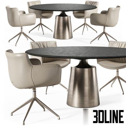 Cattelan Italia Yoda Argile table Rhonda chair 0(3dline.net)