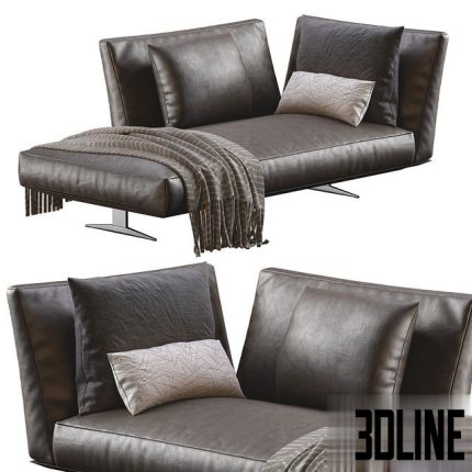 Chaise Lounge Evergreen Leather By Flexform 0(3dline.net)