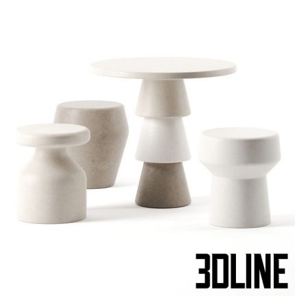 Coffee tables set by Pimar 0(3dline.net)