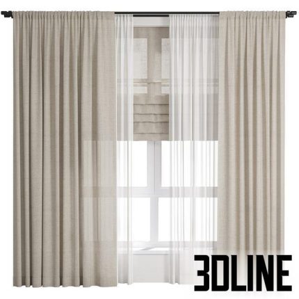 Curtain 50 Curtains linen 0(3dline.net)