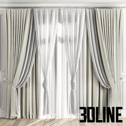 Curtains with window 510C 0(3dline.net)