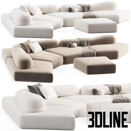 Edra On The Rocks Sectional Sofa 0(3dline.net)