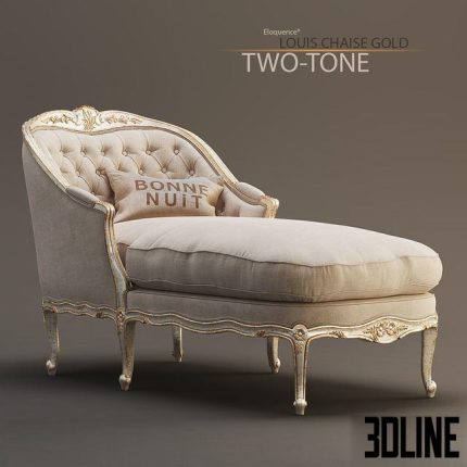 Eloquence Louis Chaise in Gold Taupe Two-Tone 0(3dline.net)