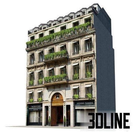 Facade for background Vol 7 Classic Hotel 0(3dline.net)