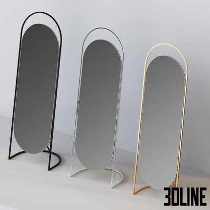 Folded Ellipse Standing Mirror 0(3dline.net)