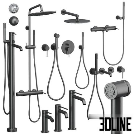 Gattoni Circle Two shower and faucet set 0(3dline.net)