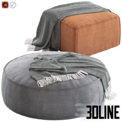 Globewest Orlando Seamed Ottoman 0(3dline.net)