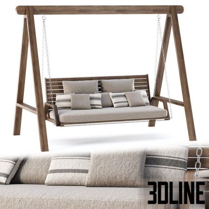Mary wooden double garden swing MR45 by Bpoint Design Wooden garden swing 0(3dline.net)