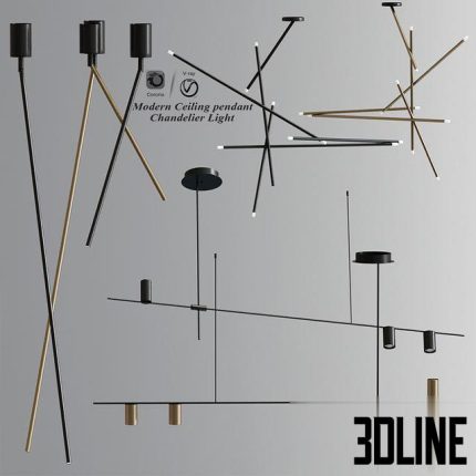 Modern Ceiling pendant Chandelier Light 04 0(3dline.net)