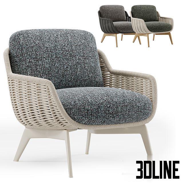 Outdoor Garden Woven Lounge Armchair Belt Cord 0(3dline.net)