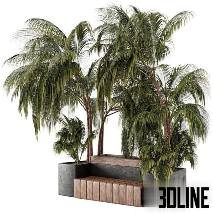 Outdoor Garden set bush and Tree – Garden Set 76 0(3dline.net)