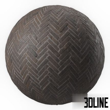 Pavement Materials 46- HerringBone Stone Paving 0(3dline.net)