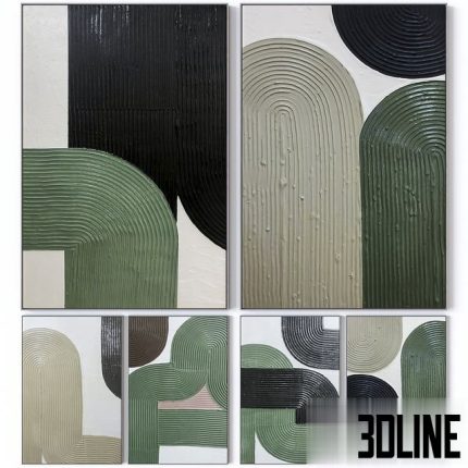 Set of six large wall paintings 2458 0(3dline.net)