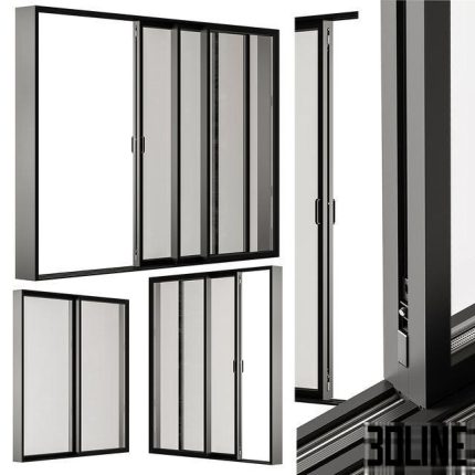 Sliding Metal Window - Windows Set 20 0(3dline.net)
