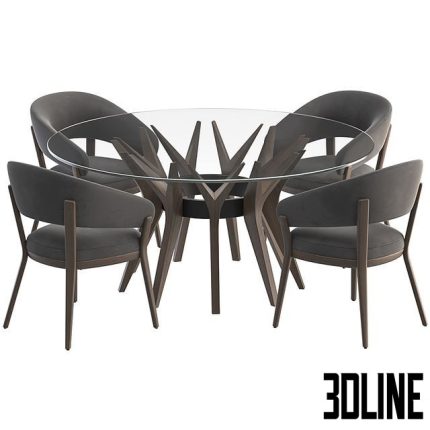 Table Aster and chair Ray set 0(3dline.net)