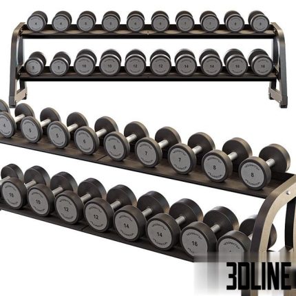 Technogym Two Tier Dumbbell Rack 0(3dline.net)