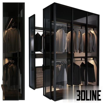 Walk in corner wardrobe 0(3dline.net)