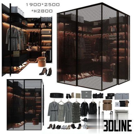 Wardrobe unit in the bedroom_3 0(3dline.net)