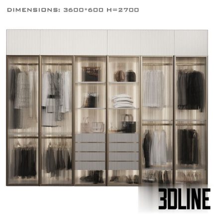 Wardrobe with glass doors_3 0(3dline.net)