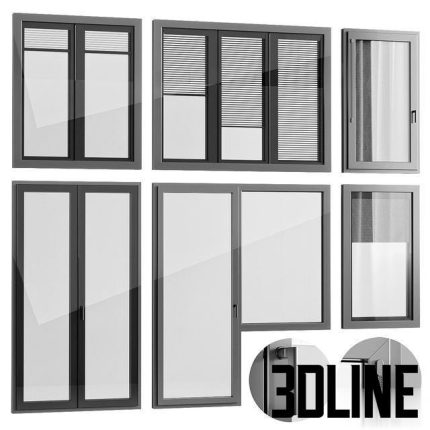 Windows with built-in blinds Finstral 0(3dline.net)