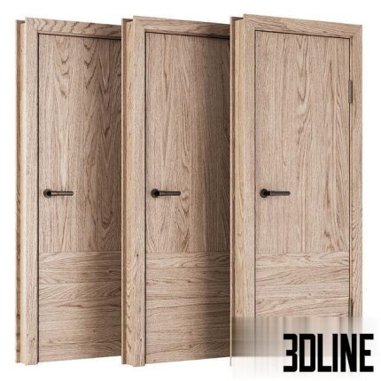 Wooden Door Set V13 Interior and Exterior door set 0(3dline.net)