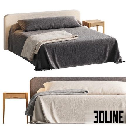 Zara Home bed with nightstand 0(3dline.net)