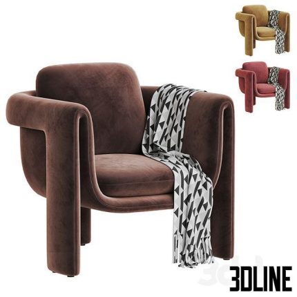 floria armchair with plaid 0(3dline.net)