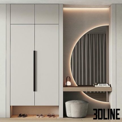 245 hallway zone 07 half round mirror 01  (7)(3dline.net)