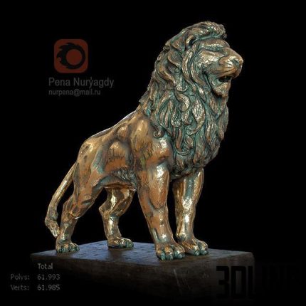 A lion, decoration sculpture 0(3dline.net)