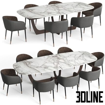 Baxter Romeo Table and Sunpan Asher chair 0(3dline.net)