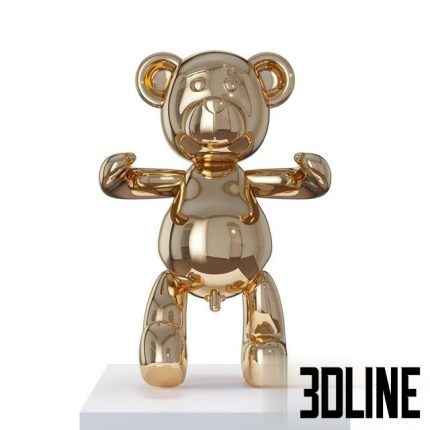 Bear sculpture (polished bronze) 0(3dline.net)