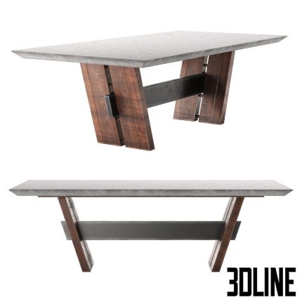 Bonham_Dining_Table_in_Dark_Gray(3dline.net)(3dline.net) (2)