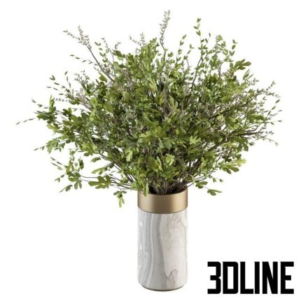 Bouquet – Green Branch in Stone vase 55 0(3dline.net)