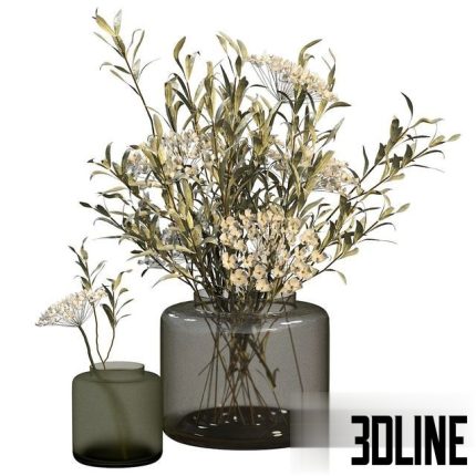 Bouquets in vases Ikea Konstfull 0(3dline.net)