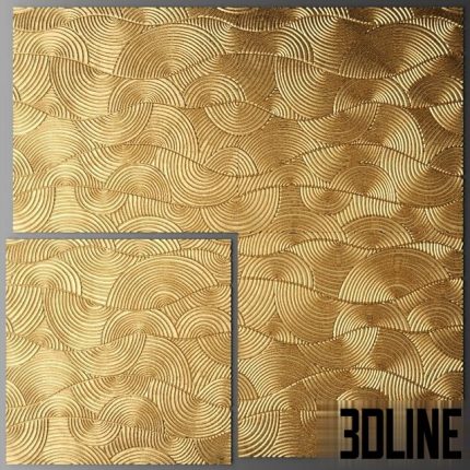 Decor for wall. Panel. 3D Gold 0(3dline.net)