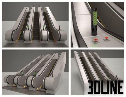 Escalator for subway 0(3dline.net)