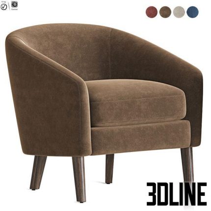 Jonah Armchair Westelm 0(3dline.net)