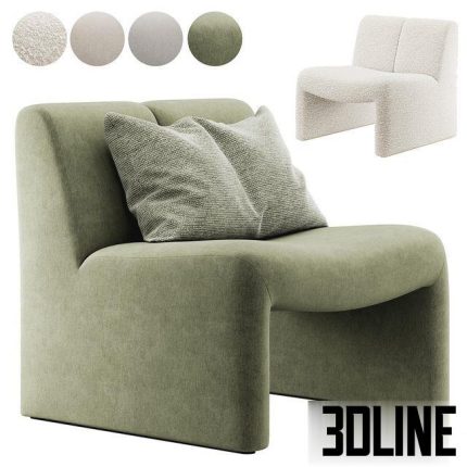 Macintosh armchair in boucle by Eichholtz 0(3dline.net)