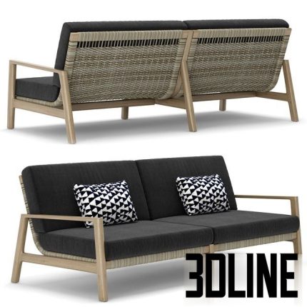 RH Outdoor Mesa teak sofa 0(3dline.net)