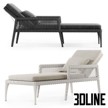 Rattan chaise lounge DR50 0(3dline.net)