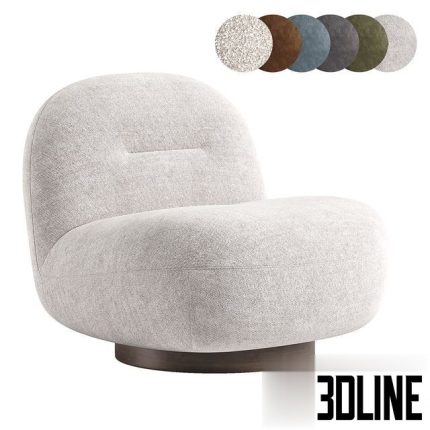 Soft Cozy Boucle Ivory Natural Otis Swivel Accent Chair 0(3dline.net)