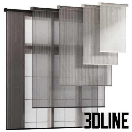 Striped Tulle Roller Blinds 0(3dline.net)