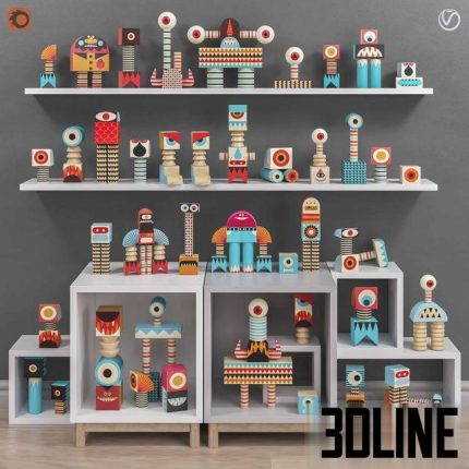 Toys and furniture set 30 0(3dline.net)
