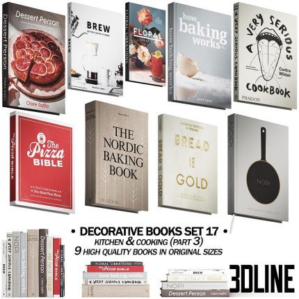 decorative book set 17 kitchen and cooking (3dline.net)